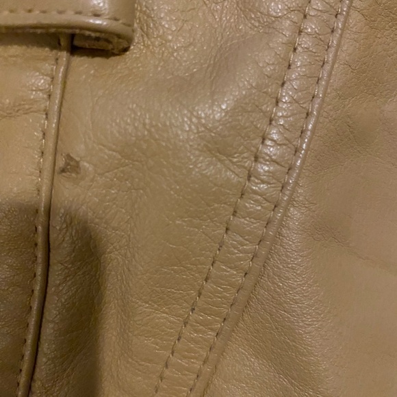 Women real leather pants size 4, it’s too small fit for 0, color tan - Picture 7 of 7